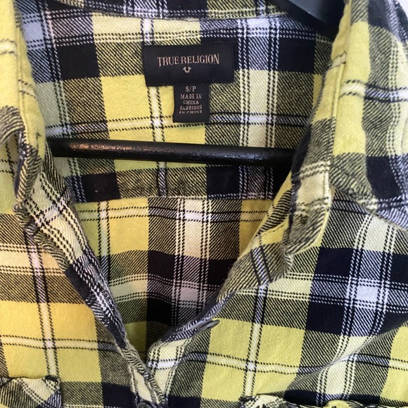True Religion Plaid Flannel Shirt Size S - Picture 4 of 5